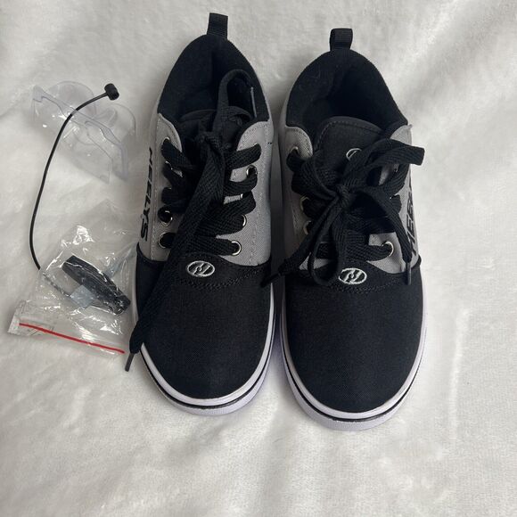 Heelys Pro 20 HE100761 Youth Sz 4 Black Gray Wheeled Nylon Skater Sneakers NWOB - Picture 1 of 10